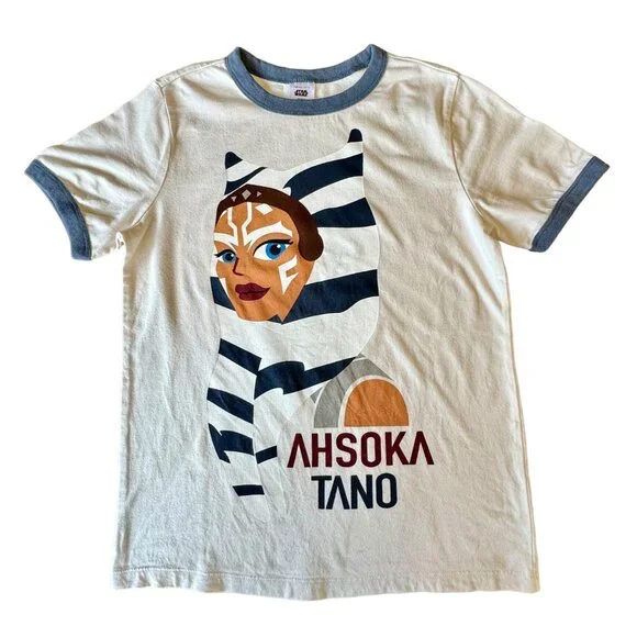 HANNA ANDERSSON X STAR WARS Ahsoka Tano Girls T-shirt 10 140cm Ringer Tee - Picture 1 of 6